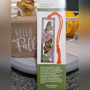 Butterfly Bookmark with Orange Tassel